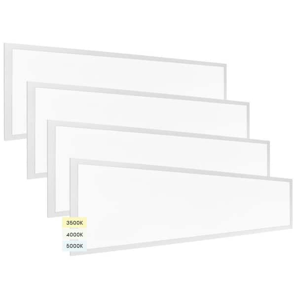 LUXRITE 1x4 ft. 4400 Lumens 40-Watt Integrated LED Flat Panel Light, 3 Color Selectable 3500K-5000K, ETL DLC IC Rated (4-Pack)