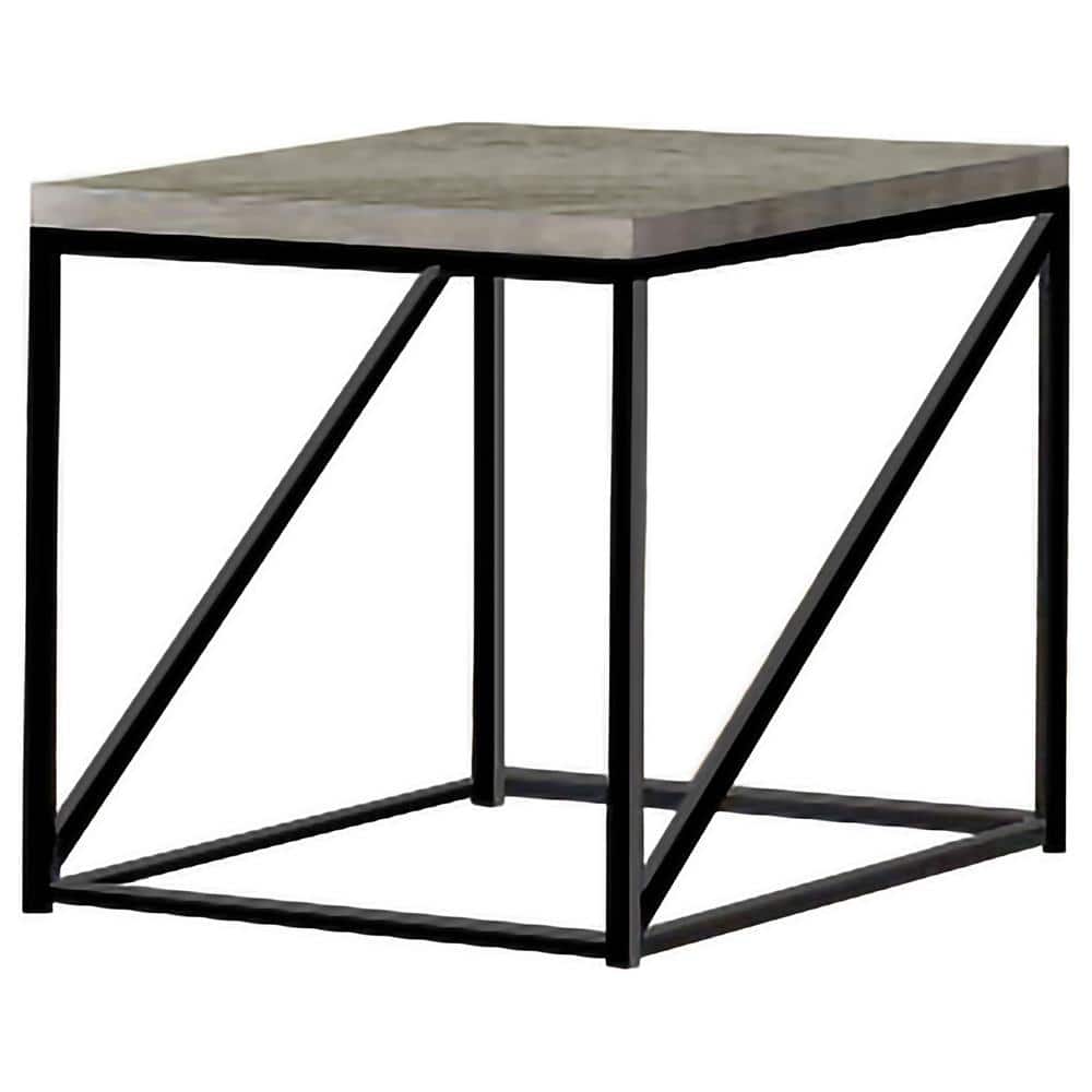 Modern Sonoma Gray and Black Square Metal & Wood End Table