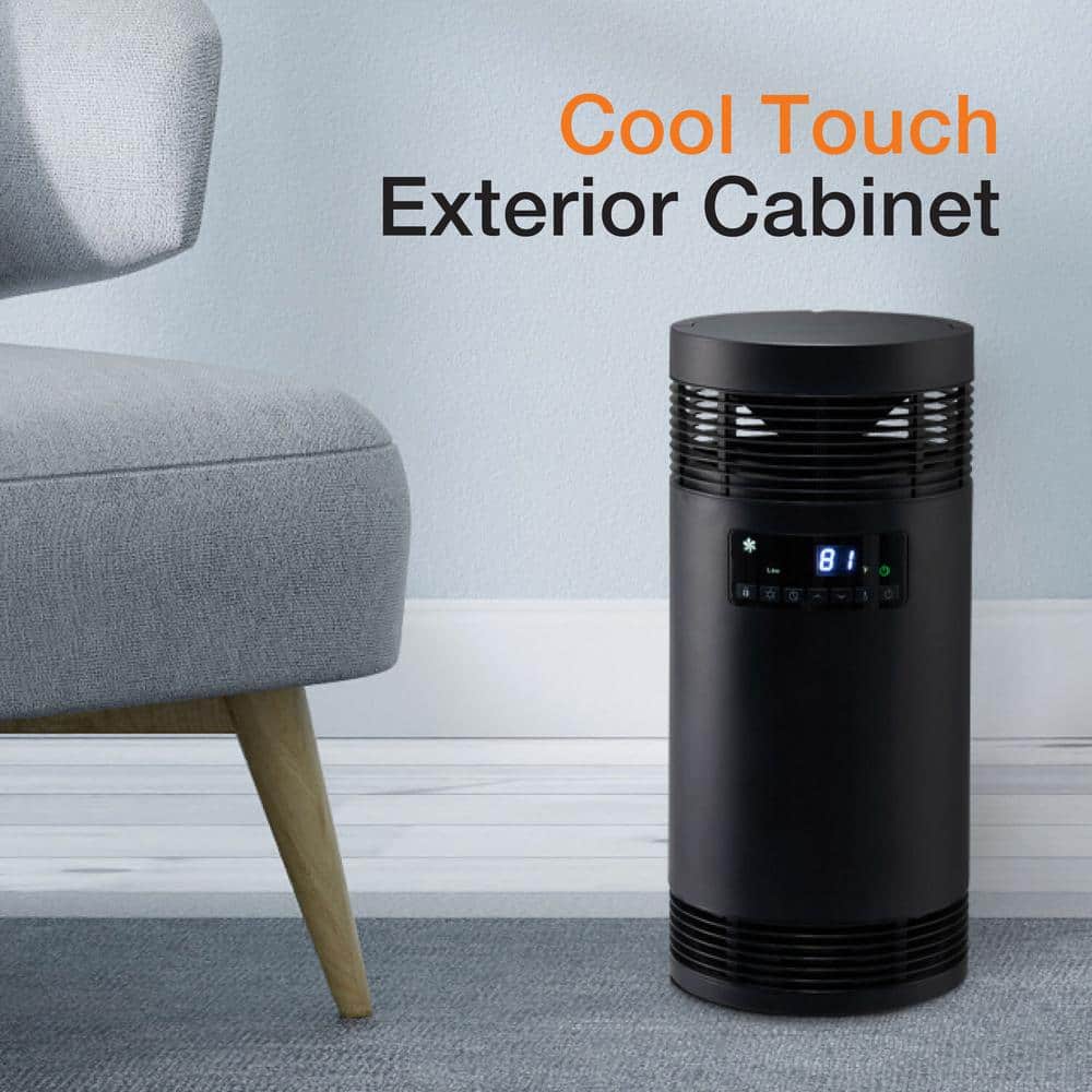 Black Ceramic Electric Tower Heater with Thermostat and Remote Control