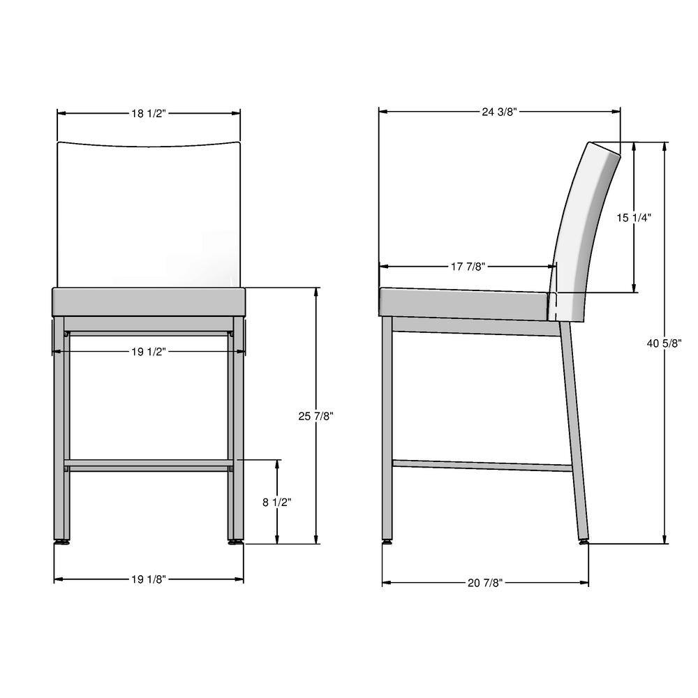 Grey Woven Fabric and Black Metal 26" Counter Stool