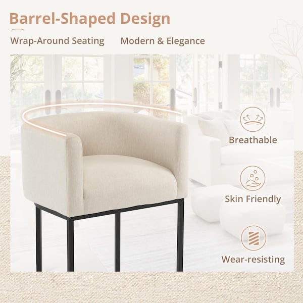 Cream Fabric Wrap With Black Metal Frame Dining Chair Cream Fabric Wrap With Black Metal Frame Dining Chair
