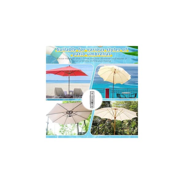 costway 10' patio umbrella Costway 10 ft Patio Solar LED Offset Umbrella 40 Lights Crank Cross Base Beige Polyester one_size