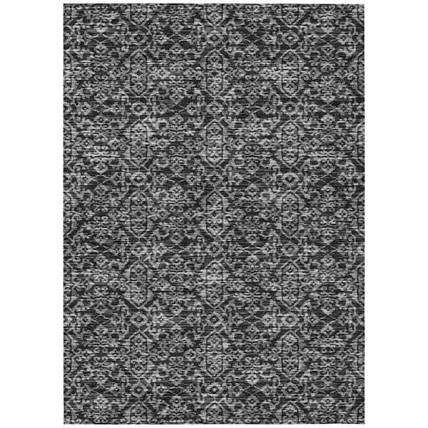 Chantille Machine Washable Indoor/Outdoor Abstract ACN2712 Black 9 ft. x 12 ft. Area Rug