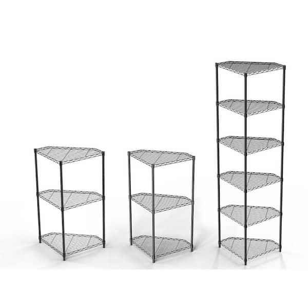 Corner Display Wire Rack Black Wire Corner Shelf