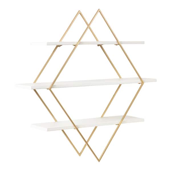 Kate and Laurel Daxton 30.5 in. W x 7.5 in. D White MDF Accent Shelf Decorative Wall Shelf
