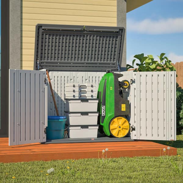 52.3 in. W x 29.7 in. D x 38.9 in. H Plastic Outdoor Storage Shed