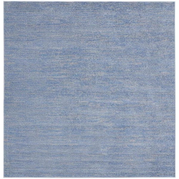 Blue, Gray 5 ft. x 5 ft. Woven Polypropylene Indoor/Outdoor Area Rug