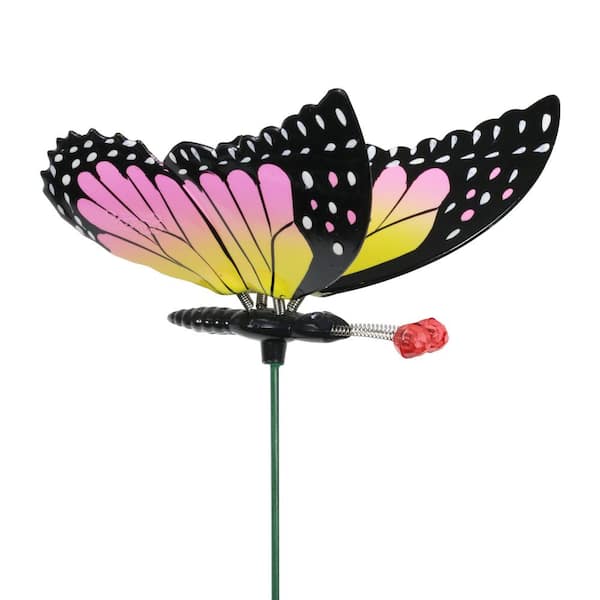 Exhart WindyWing Butterfly for Plants 1.31 ft. Multi-Color Plastic Plant Stake