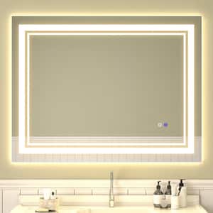 36 in. W x 48 in. H Large Rectangular Frameless Anti-Fog LED Lighted Wall Bathroom Vanity Mirror