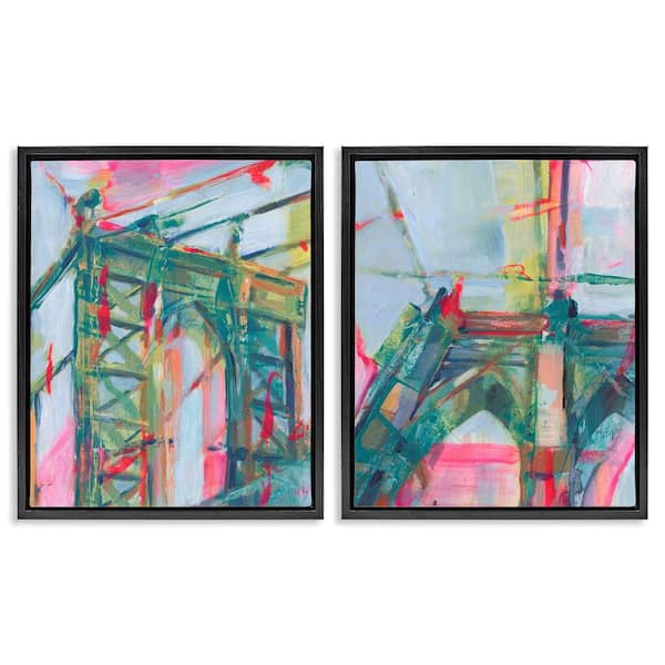 Stupell Industries Bridge Arches Abstractions by Ethan Harper 2 Pieces Black Floater Frame Abstract Graphic Art Print 21 in. x 17 in.