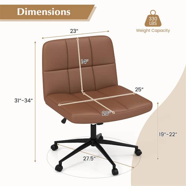 HONEY JOY PU Leather Upholstered Modern Swivel Criss Cross Chair