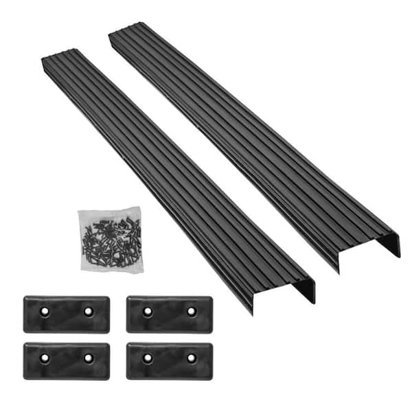 Pre-Formed Synthetic Bunk Cover with End Caps and Stainless Hardware for 2x4 Boat Trailer Bunks, Black