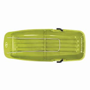 Classic Toboggan 48 in. Snow Sled, Up To 2 Riders, Brakes, Kids 4 and Up, Green