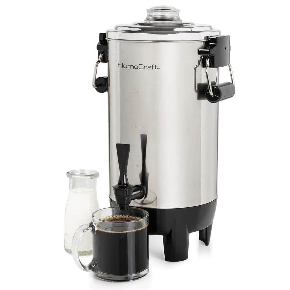 HomeCraft Stainless Steel 30-Cup Quick-Brewing Coffee Urn