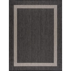 Hampton Bay Black/Brown 5 x 7 Border Indoor/Outdoor Area Rug 3102403 - The  Home Depot