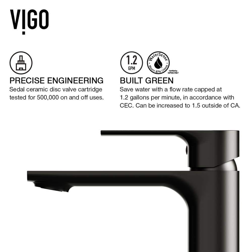 Norfolk Modern Matte Black Brass Vessel Sink Faucet