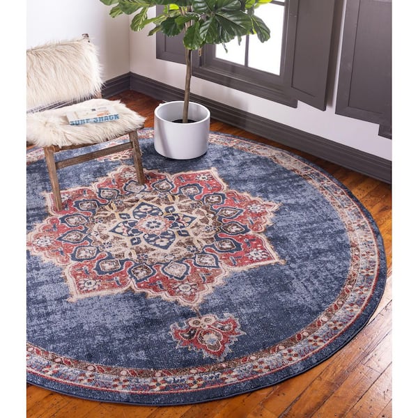 Utopia Helios Navy Blue 8' 0 x 8' 0 Round Rug