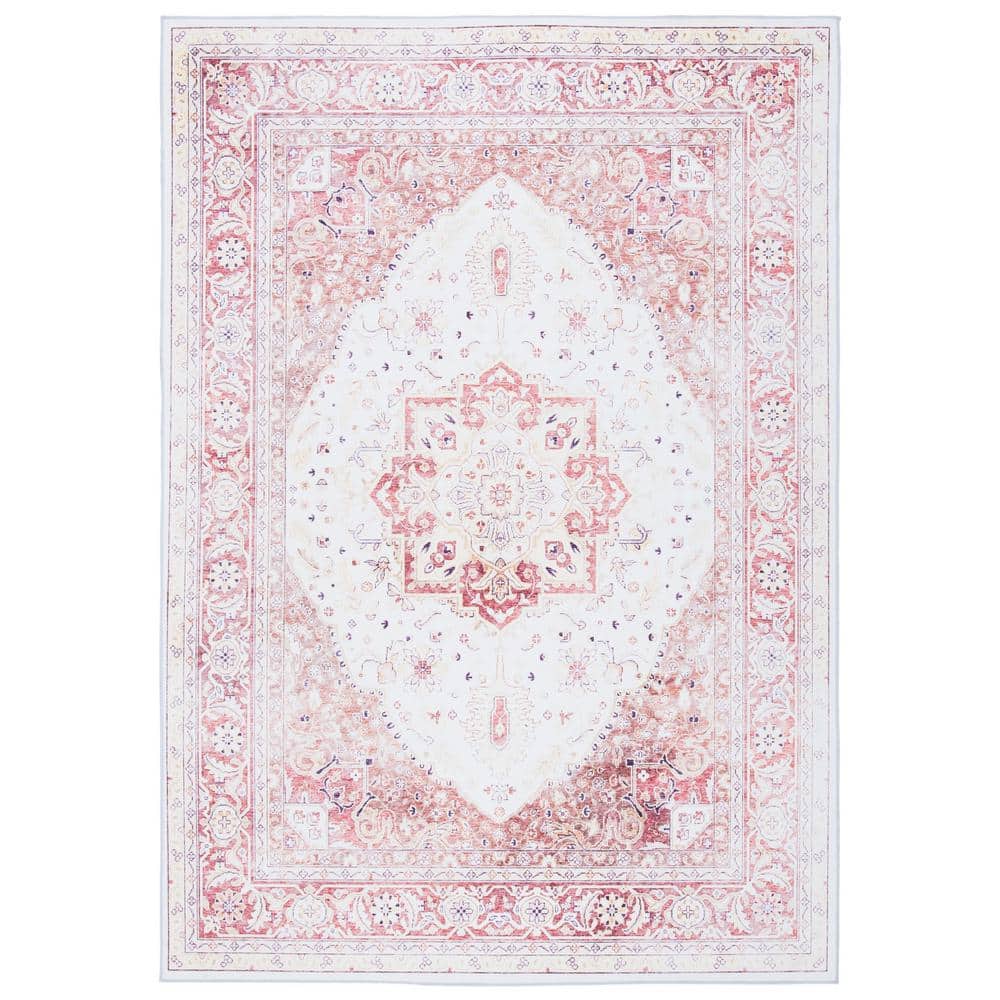 Tucson Red Rectangular Easy-Care Synthetic Area Rug