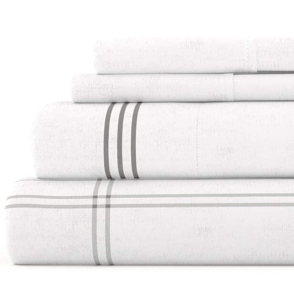 Twin Gray Cotton Flannel Deep Pocket Sheet Set