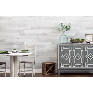 E-Z Wall White Wash 4 in. x 3 ft. Peel and Press Vinyl Plank Wall Decor [20 sq. ft. / case]