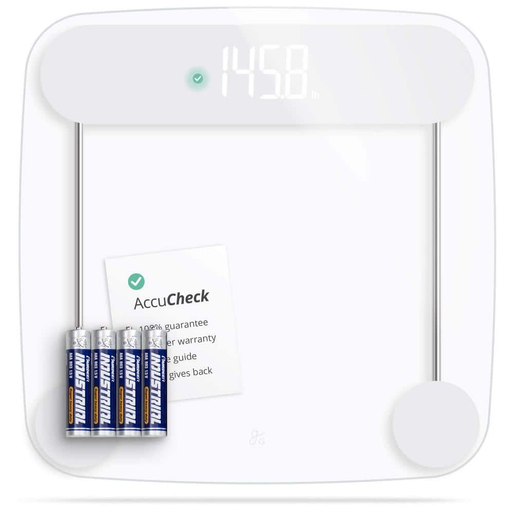 Digital Bathroom Scale with Step on and Auto Calibration in Clear