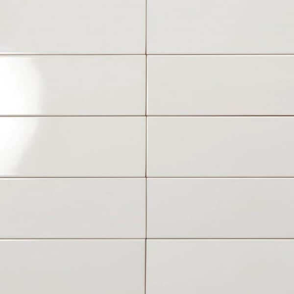Metro 4 in. x 12 in. Matte White Ceramic Subway Wall Tile (10.4 sq. ft./Case) - 34 pack