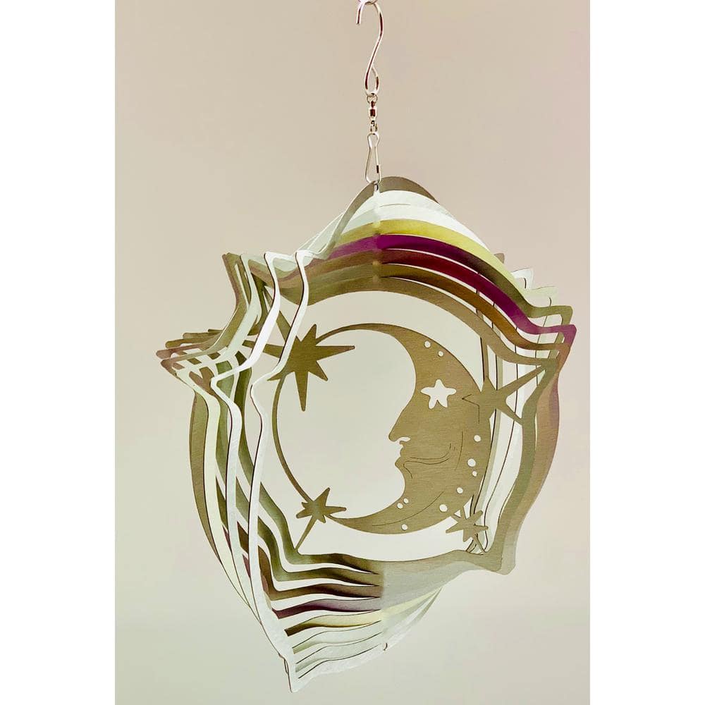 Falkirk Wind 12 in. Stainless Steel Wind Spinner Mandala Moon Stars in Silver price history on PriceWatchPro