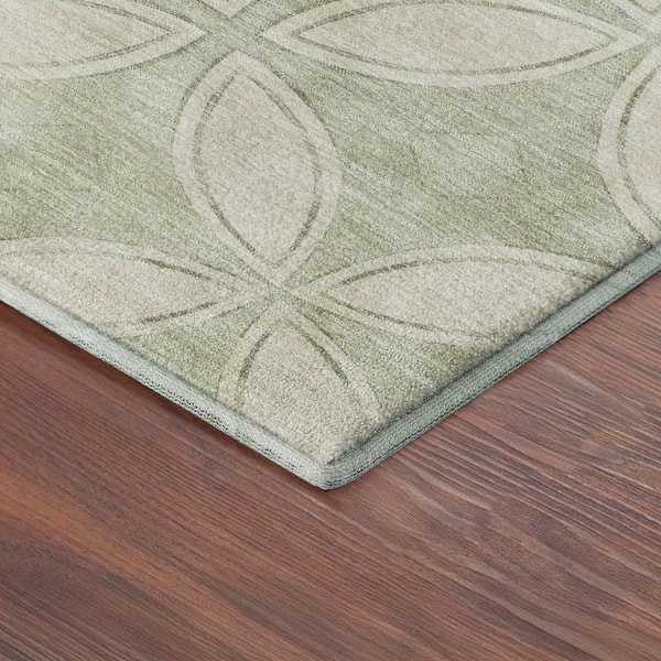 Mayfield Premium Machine Washable Abstract AMF2423 Beige 3 ft. x 4 ft. Area Rug