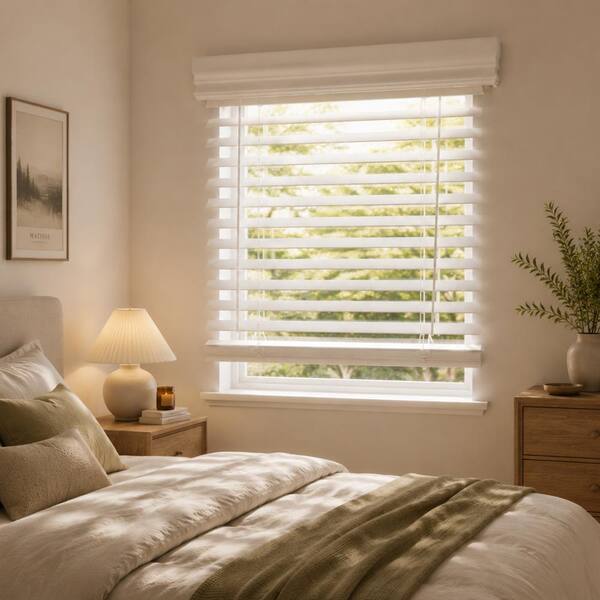 Bright White Cordless Light-Blackout Blinds with 2 in. Slats - 34
