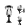 GAMA SONIC Victorian Bulb Black Outdoor Solar Lamp Post Light Warm ...