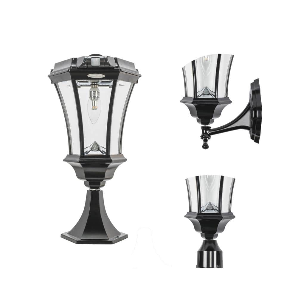 donker Grondig Penelope Gama Sonic Victorian Bulb Black Outdoor Solar Lamp Post Light Warm White  LED with Motion Sensor and 3-Mounting Options 94BS50033 - The Home Depot