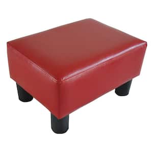 Red Modern Upholstered Ottoman Footrest