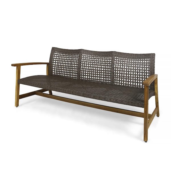 Boosicavelly Wood Frame and Wicker Outdoor Couch