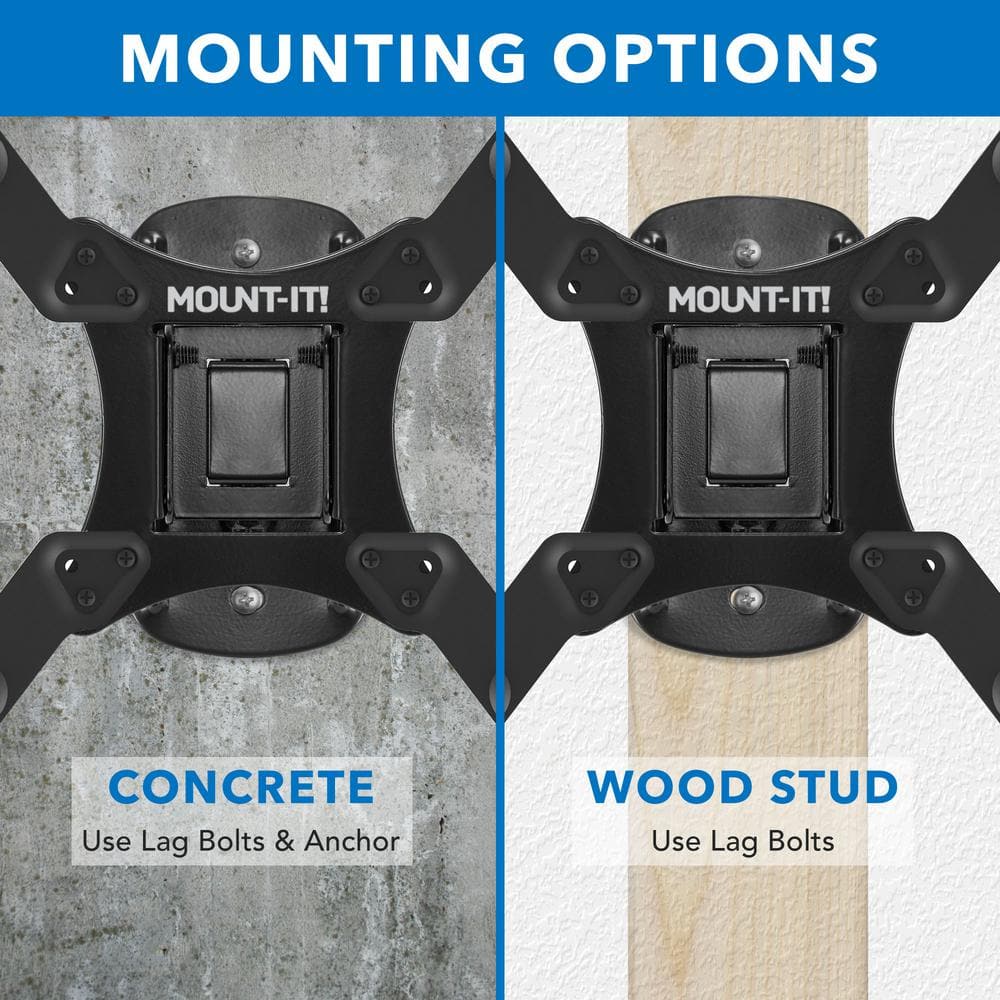 Compact Black Stainless Steel Full Motion TV Wall Mount for 50" Screens