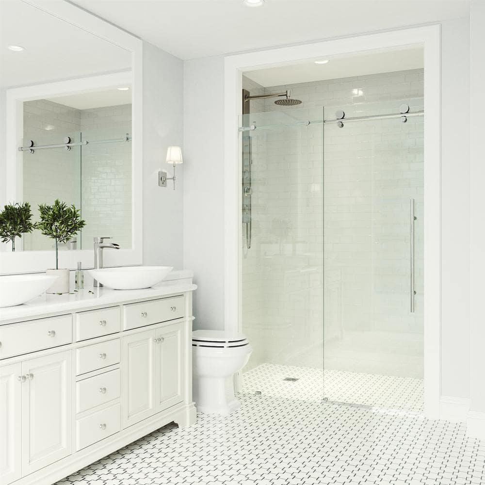 Elan E-Class 68" Frameless Chrome Sliding Shower Door