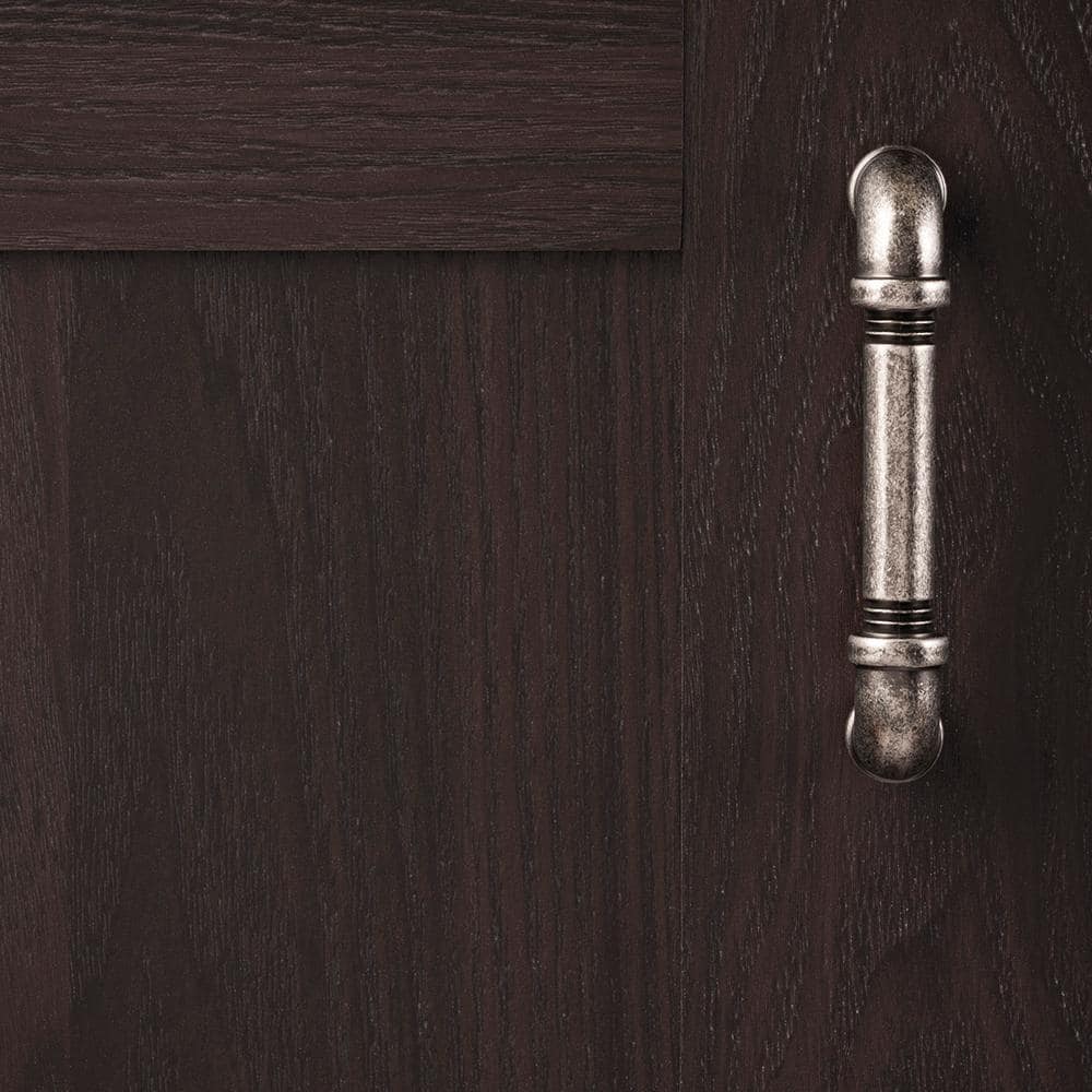 Black Nickel Industrial Bar Cabinet Pull with Mounting Hardware