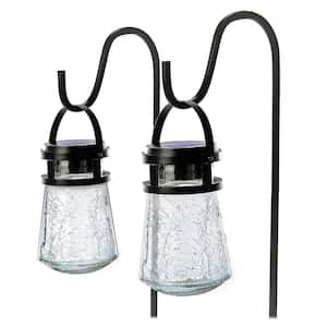 Black Solar Powered Integrated LED Weather Resistant Path Light (2-Pack)
