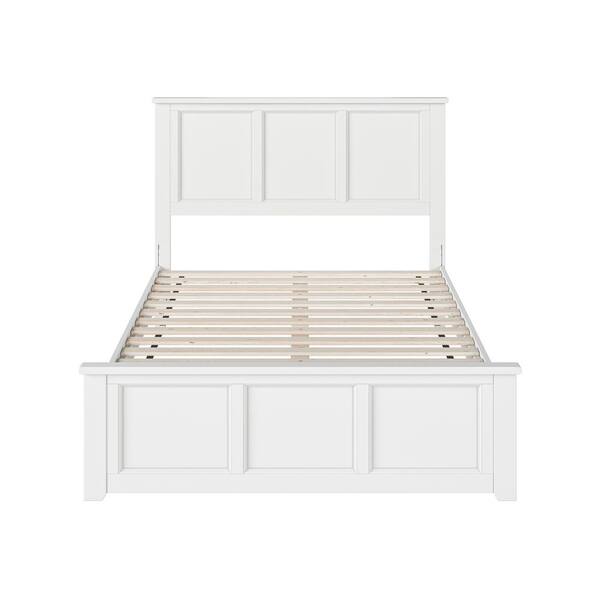 AFI Charlotte White Solid Wood Frame Full Low Profile Platform Bed with ...