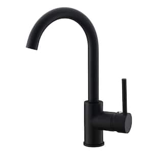 Single Handle Kitchen Bar Faucet with 360 Degree, Single Hole Bar Kitchen Sink Faucet in Matte Black