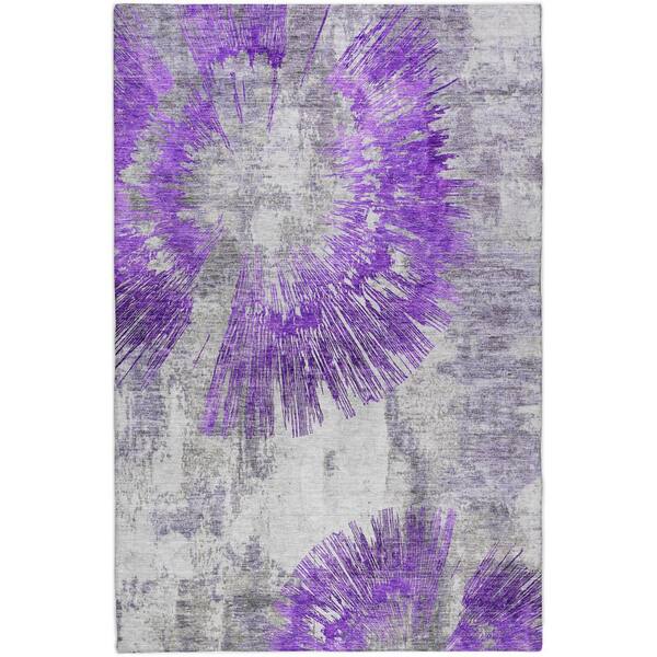 Dream Shag Premium Machine Washable Abstract ADS773 Purple 10 ft. x 14 ft. Area Rug