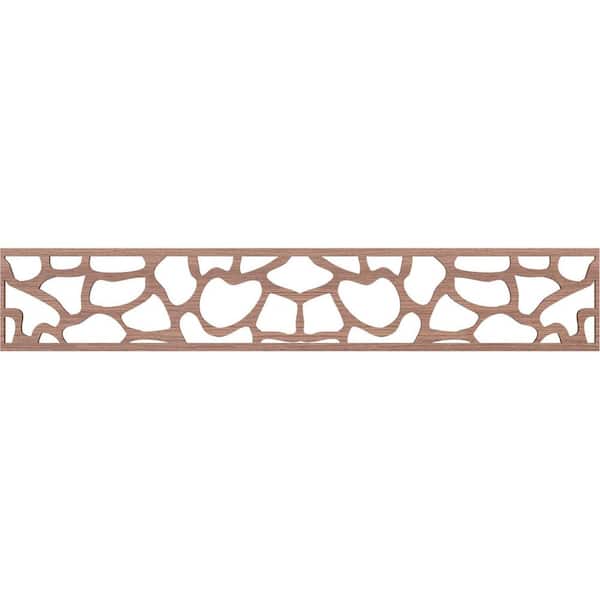 Ekena Millwork Rochester Fretwork 0.25 in. D x 46.625 in. W x 8 in. L Walnut Wood Panel Moulding