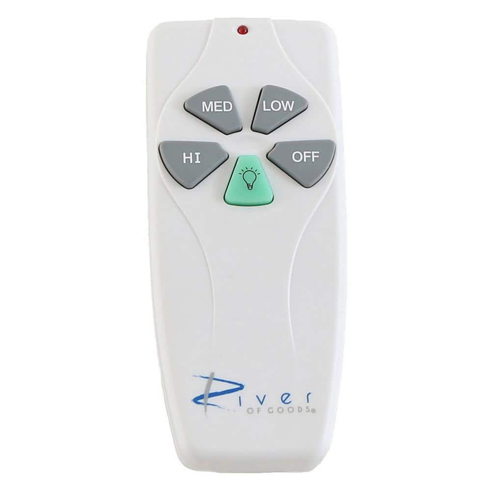 White 5-Inch Ceiling Fan Remote Control with Receiver Kit