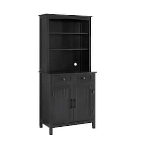 Home Source Jill Zarin Black China Cabinet with Wood Doors