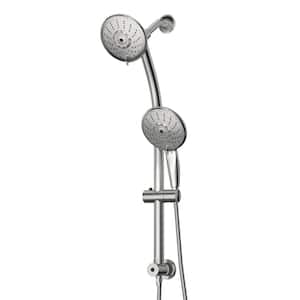 5-Spray 5 in. Dual Shower Head and Handheld Shower Head,1.8 GPM Wall Mount Fixed and Shower Head in Chrome