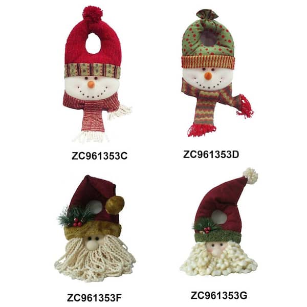 Santa/Snowman Door Knob Hanger, 4 Assortment