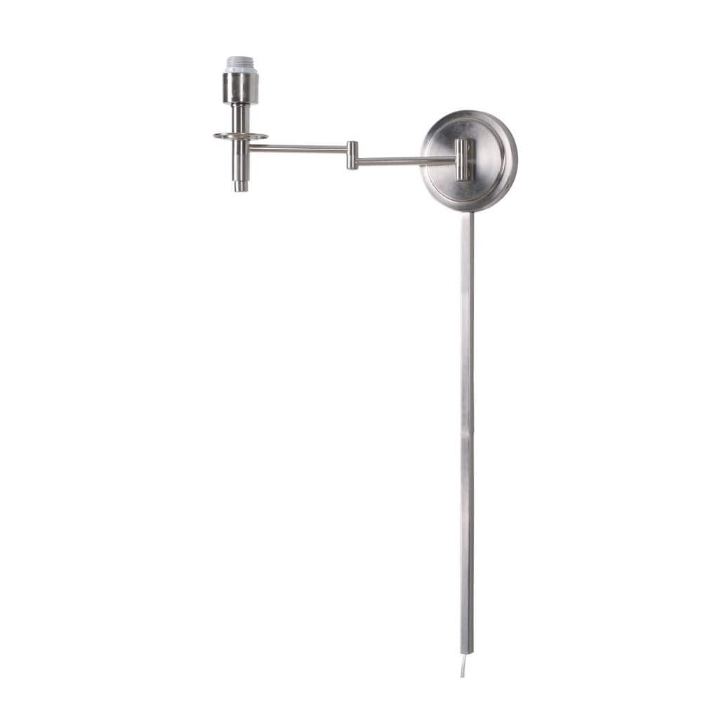 Sheppard 11'' Brushed Steel Swing Arm Wall Lamp with White Shade