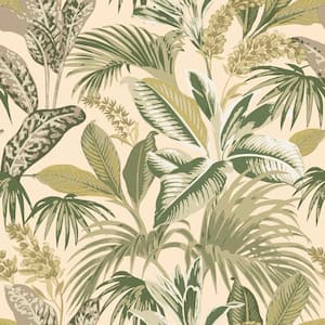 Havana Palm Tropical Green Removable Peel and Stick Wallpaper Sample