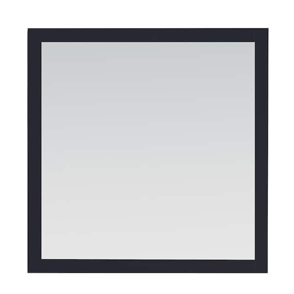 Home Decorators Collection Woodfall 34 in. W x 34 in. H Square Framed Wall Mount Bathroom Vanity Mirror in Midnight Blue