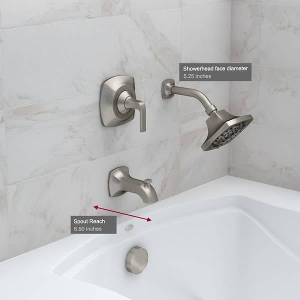 Spray Wall Mount Tub And Shower Faucet, Nickel Bathtub Faucet