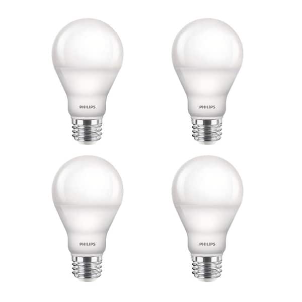 Philips 60-Watt Equivalent A19 Dimmable with Warm Glow Dimming Effect Energy Saving LED Light Bulb Soft White (2700K) (4-Pack)